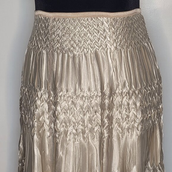 Komarov Champagne Satin & Lace Two-Piece Skirt Set – Top (L), Skirt (M) - Picture 10 of 16